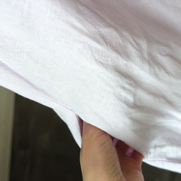 Zara Ruffle Button Down Shift Mini Shirtdress Purple S cottagecore summer linen - Picture 7 of 9